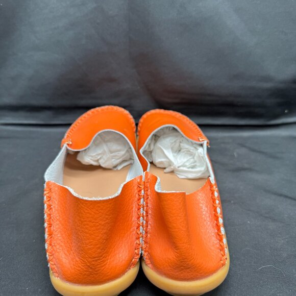 Venus Celia Women's Orange Moccasins Natural Comfort Leather Loafer Size 40(8.5) - Picture 5 of 7